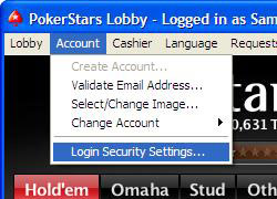 Login Security Settings Option