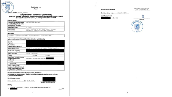 Stamped form