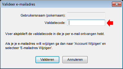 PokerStars Validation Code