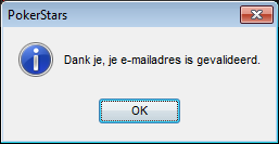 PokerStars Validation Code