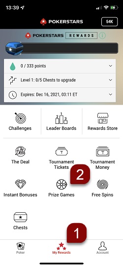Steps to follow to use your Game Ticket on Mobile
