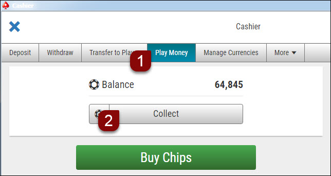 Play Money Chips Top-Up On Desktop