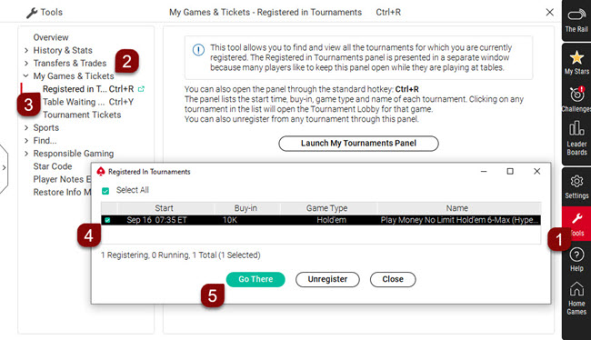 CPU software "Registered in Tournaments" tool