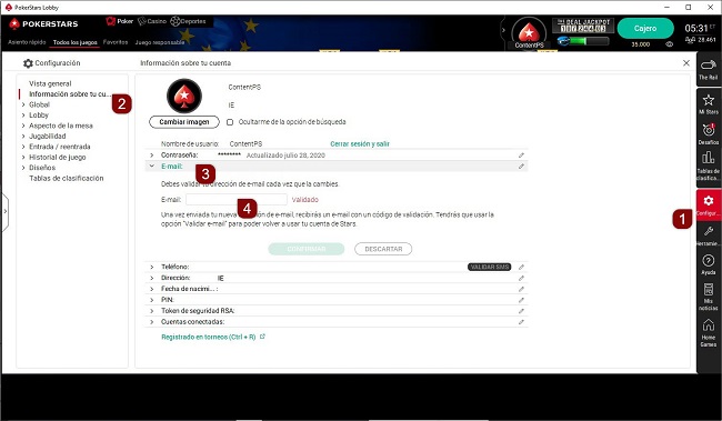 Pasos para actualizar la dirección de correo electrónico