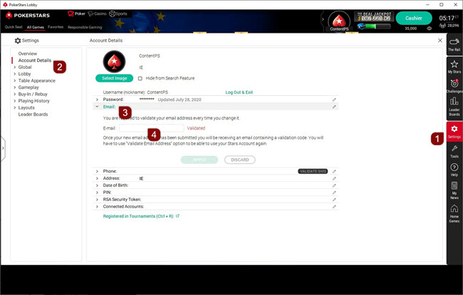 Email address updating steps