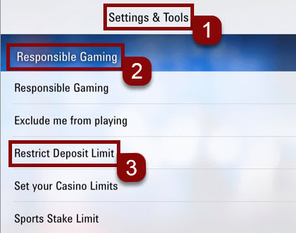 Steps to set deposit limits on App