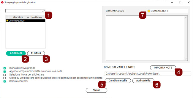 Pokerstars Modifica Note Giocatore