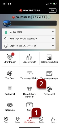 Følg disse trinnene for å bruke spillbillett på mobilen