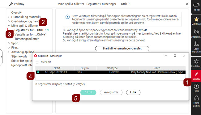 CPU-programvare: Registrert i turneringer-verktøy