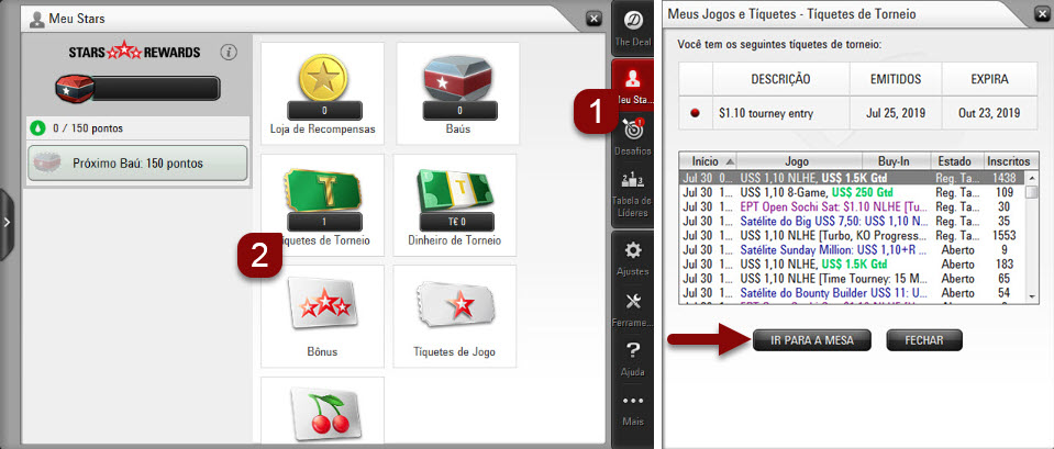 Software para computador - Ferramenta de tíquetes de torneio
