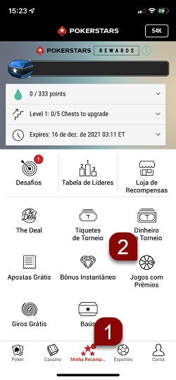 Passos que deverá seguir para usar seu Tíquete de Jogo no aplicativo mobile
