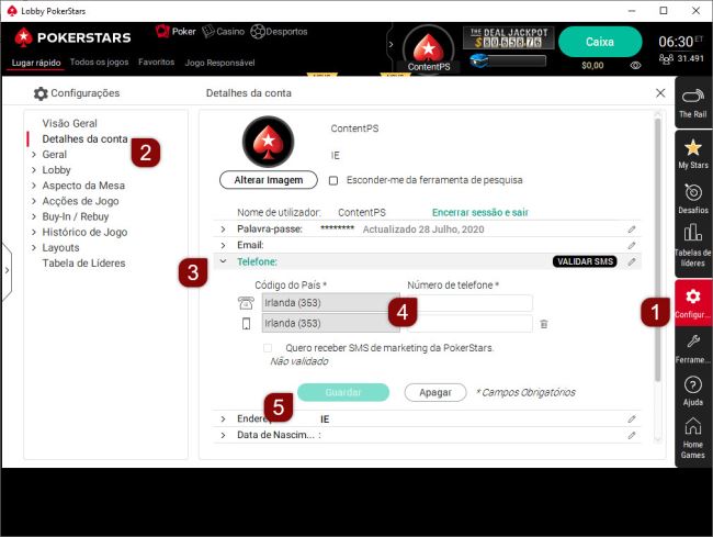 Phone number updating steps