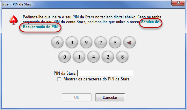 Link do Serviço de Recuperação de PIN