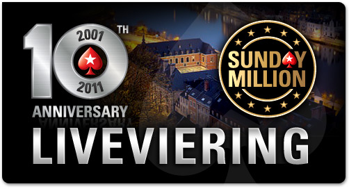 Viering $ 10M Sunday Million live in het Casino de Namur