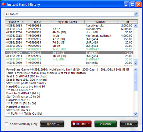 Poker Hand History - BOOM!