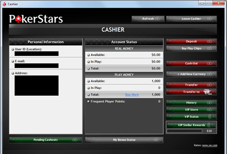 PokerStars Cashouts