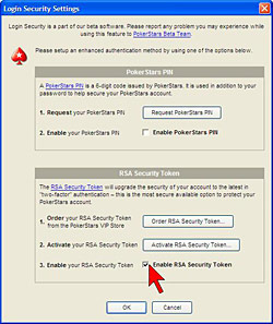 Login Security Settings Option