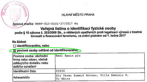 Formulář osobního ověření