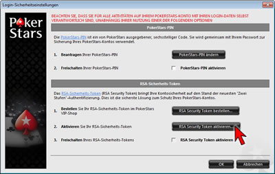 Login Security Settings Option
