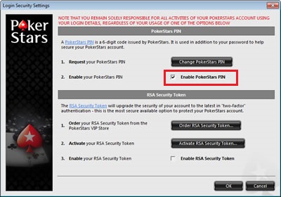Enable Pokerstars pin