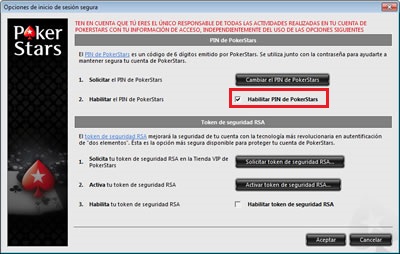 Enable Pokerstars pin