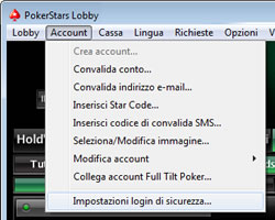 Login security setting option