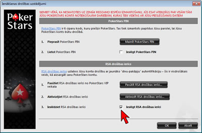 Login Security Settings Option