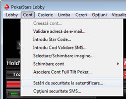 Login security setting option