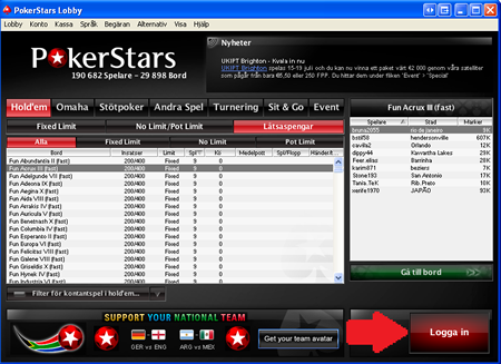 PokerStars Log In