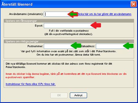 PokerStars Password