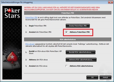 Enable Pokerstars pin